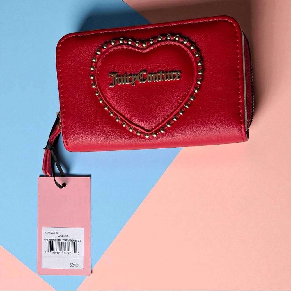 Juicy Couture Love Never Dies multi compartment bifold wallet Cool Red